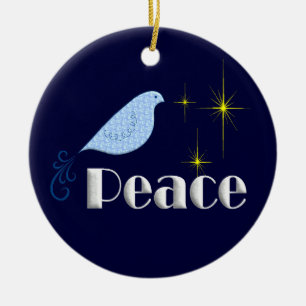 Peace On Earth Ceramic Ornament