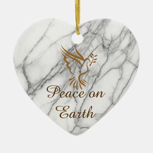 Peace on Earth Ceramic Ornament (Front)