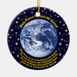 Peace on Earth Ceramic Ornament