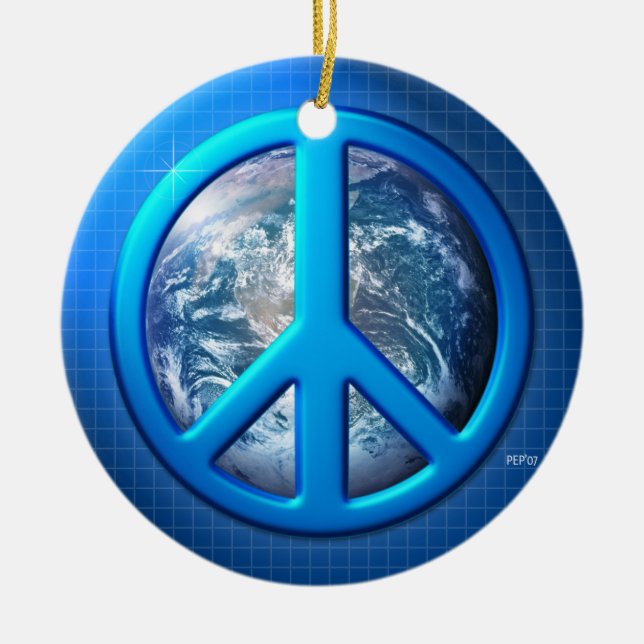 Peace On Earth Ceramic Ornament (Front)