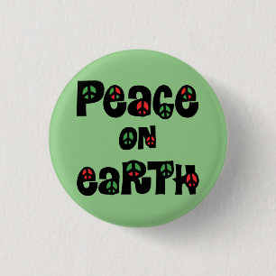 Peace On Earth Christmas 1 Inch Round Button