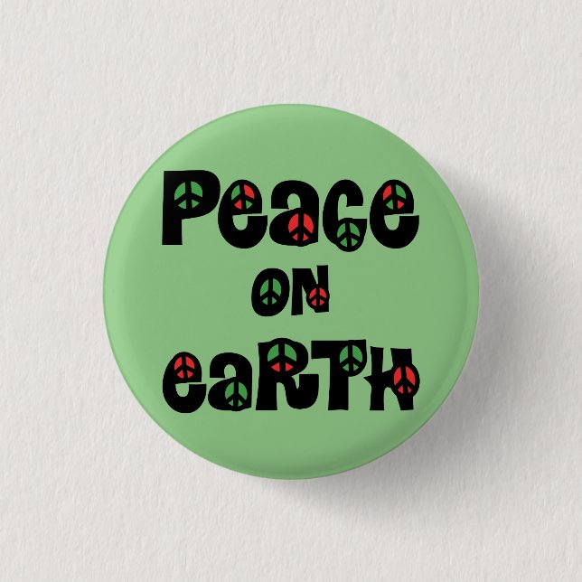 Peace On Earth Christmas 1 Inch Round Button (Front)