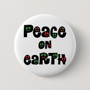 Peace On Earth Christmas 2 Inch Round Button