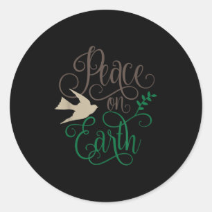 Peace On Earth Christmas  Classic Round Sticker