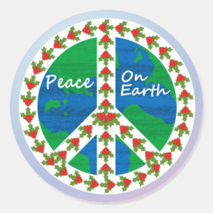 Peace on Earth Christmas Classic Round Sticker