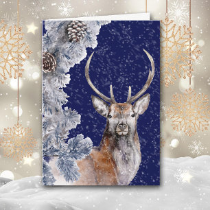 Peace on Earth Christmas Deer Holiday Card