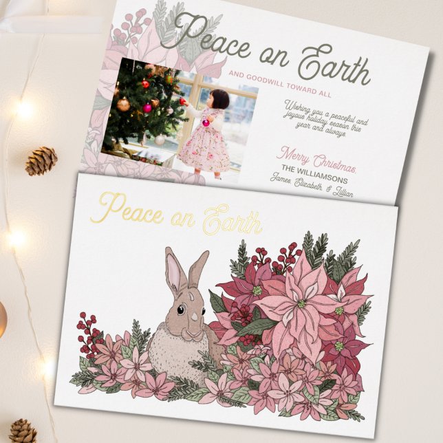 Peace on Earth Christmas Foil Holiday Photo (Creator Uploaded)