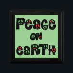 Peace On Earth Christmas Gift Box<br><div class="desc">Cute and meaningful Christmas themed graphic with red and green accented peace signs in each letter. Wishing Peace on Earth... on Christmas and everyday.</div>