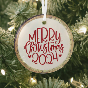 Peace On Earth Christmas Glass Ornament