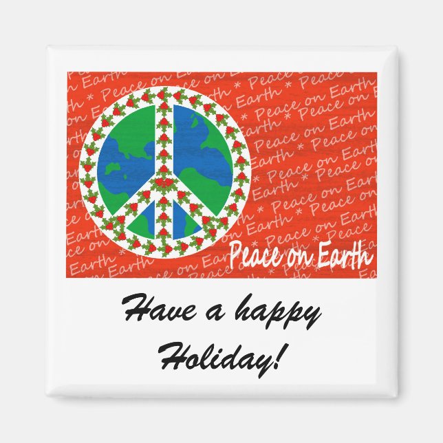 Peace on Earth Christmas Magnet (Front)