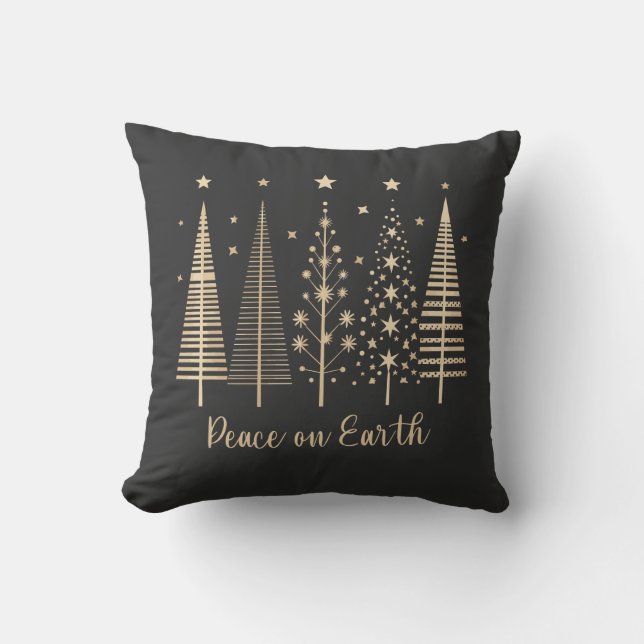 Peace on Earth Christmas Minimalist Throw Pillow (Front)