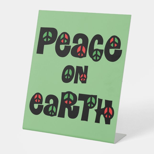 Peace On Earth Christmas Pedestal Sign (Front)