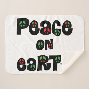 Peace On Earth Christmas Sherpa Blanket