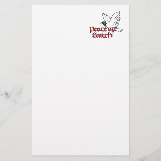 Peace on Earth Christmas Stationery (Front)