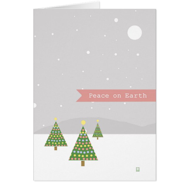 Peace On Earth Christmas Trees Falling Snow Winter (Front)