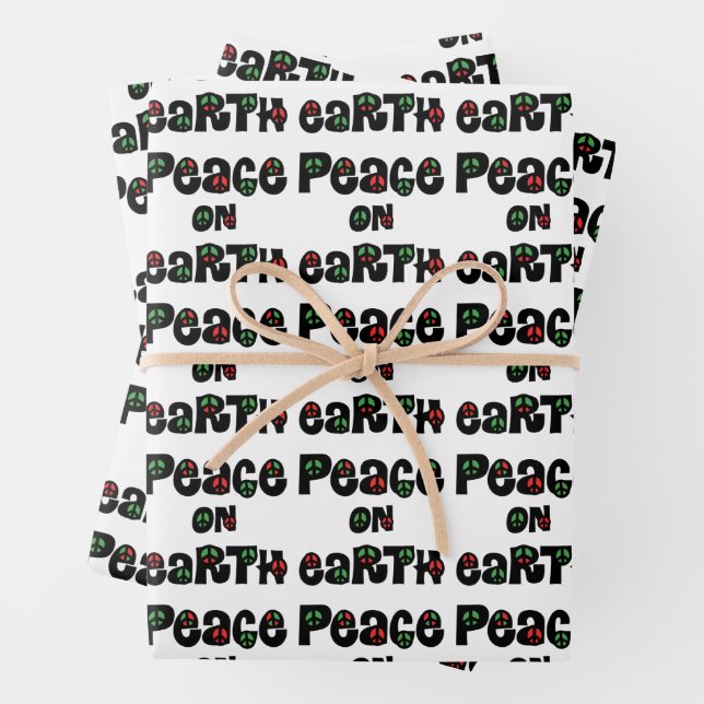 Peace On Earth Christmas Wrapping Paper Sheet (In situ)