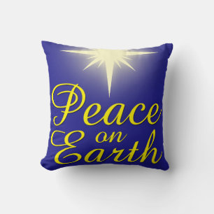 Peace on Earth Christms Star Holiday Pillow