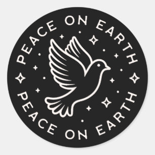 Peace on earth classic round sticker