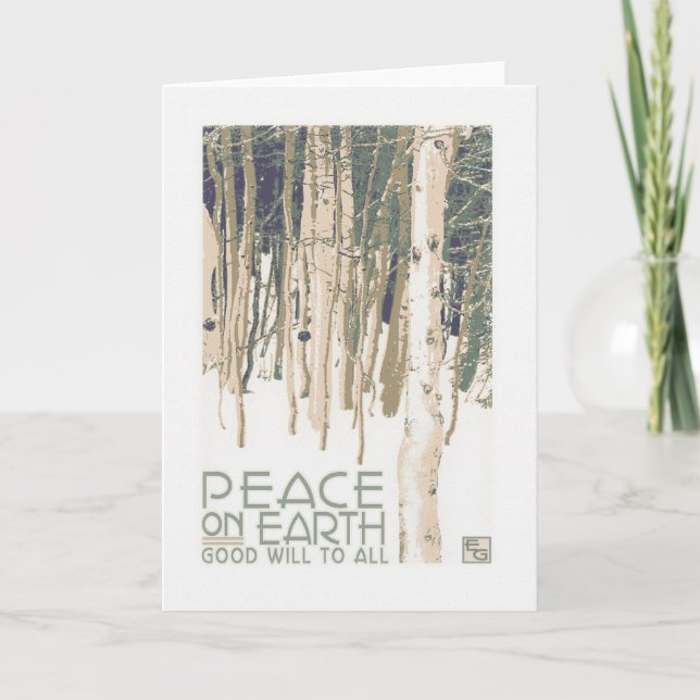 Peace On Earth Craftsman Christmas Card (Front)