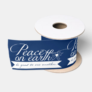 Peace on Earth Customize Colours Christmas Ribbon Satin Ribbon