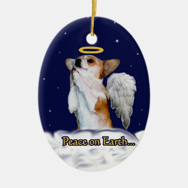 Peace on Earth Dott Angel Oval Ornament (Front)