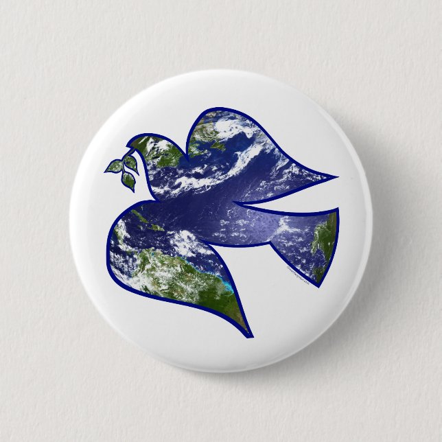 Peace on Earth Dove 2 Inch Round Button (Front)