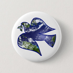 Peace on Earth Dove 2 Inch Round Button