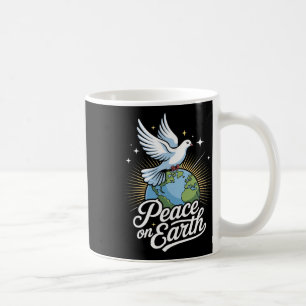 Peace On Earth Dove And Globe Faith Christmas  Coffee Mug