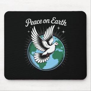 Peace On Earth Dove And Globe Faith Christmas Spir Mouse Pad