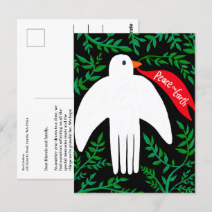 Peace on Earth Dove Christmas Xmas CUSTOM Holiday  Postcard