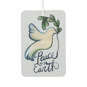 Peace on earth dove of hope peaceful art           air freshener