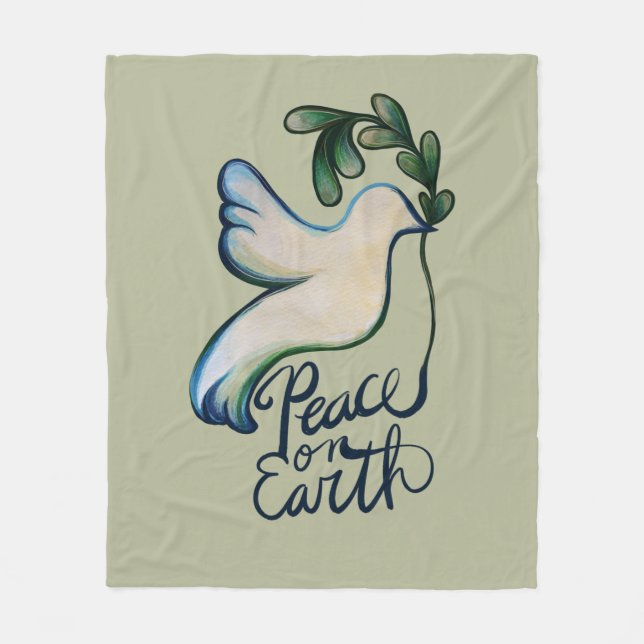 Peace on earth dove of hope peaceful art        fleece blanket (Front)
