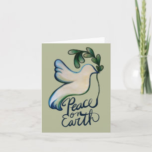 Peace on earth dove of hope peaceful art        note card