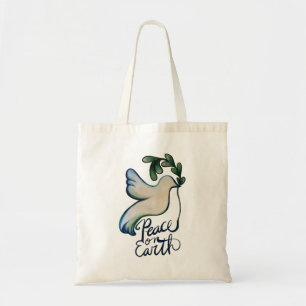 Peace on earth dove of hope peaceful art           tote bag