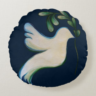 Peace on Earth Dove of Hope Round Pillow