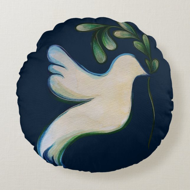 Peace on Earth Dove of Hope                        Round Pillow (Front)