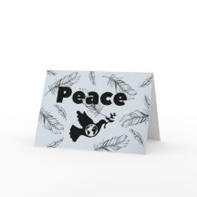 Peace on Earth Dove w/feather Holiday card 5 x 7