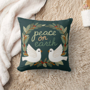 Peace on Earth Doves Christmas Holidays CUSTOM Throw Pillow