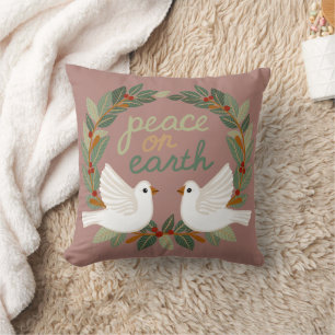 Peace on Earth Doves Christmas Holidays CUSTOM Throw Pillow