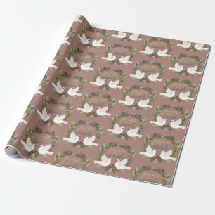 Peace on Earth Doves Christmas Holidays CUSTOM  Wrapping Paper