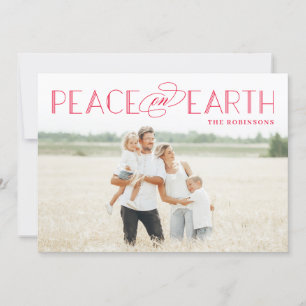 Peace on Earth Editable Color Holiday Carte photo