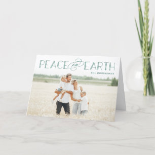Peace on Earth Editable Color Holiday Carte photo