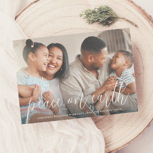 Peace On Earth Family Photo Christmas Holiday Card