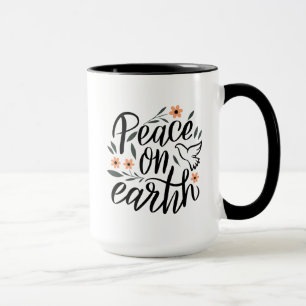 Peace on Earth Floral Design Mug