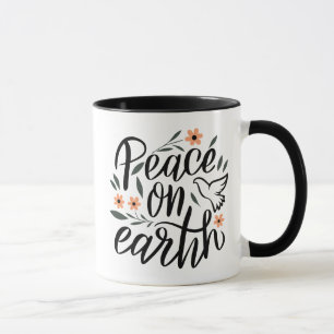 Peace on Earth Floral Design Mug