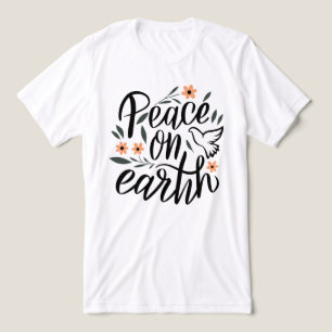 Peace on Earth Floral Design Tri-Blend Shirt