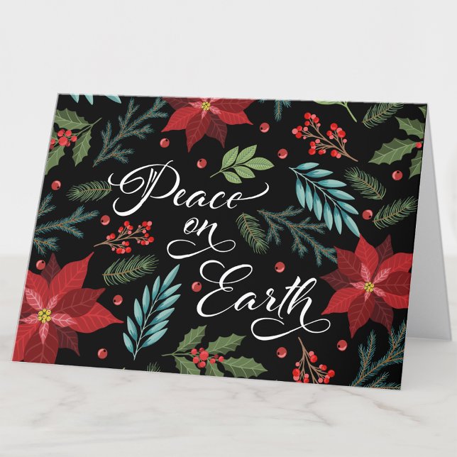Peace on Earth Floral Holiday Card (Creator Uploaded)