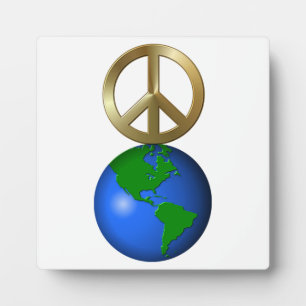Peace on Earth Fun Rebus Style Word Puzzle Plaque