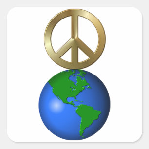 Peace on Earth Fun Rebus Style Word Puzzle Square Sticker
