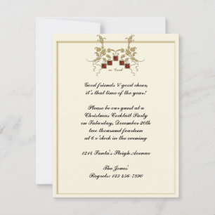 Peace on Earth Gold Floral Tiles Invitation